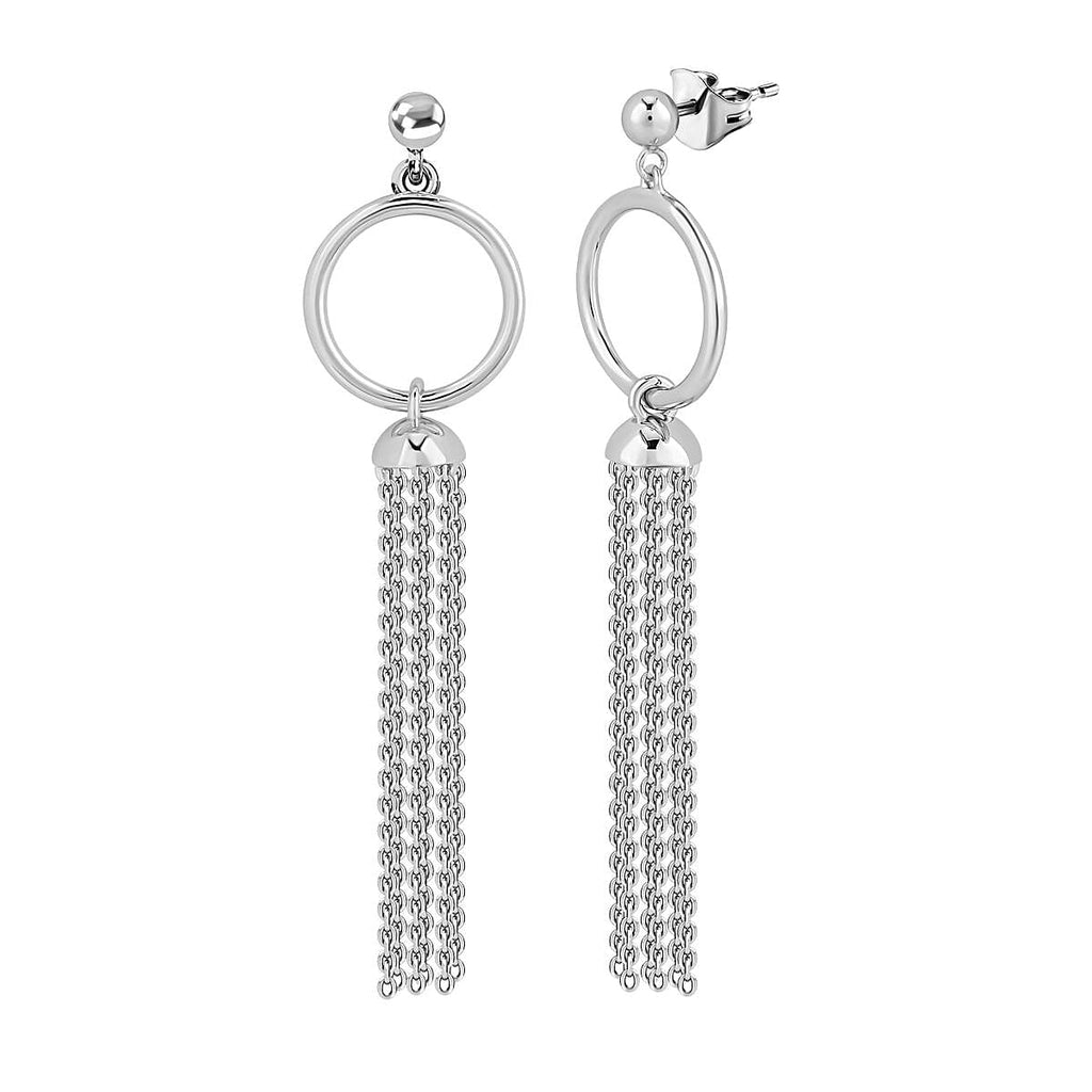 LucyQ Tassel Collection - Rhodium Overlay Sterling Silver Earrings (with Push Back)