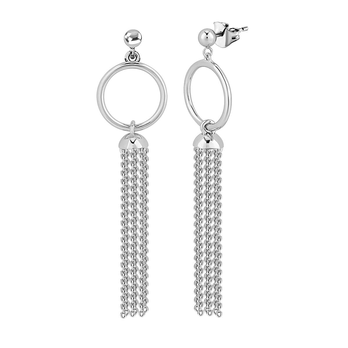 Lucy Q Tassel Collection - Rhodium Overlay Sterling Silver Earrings (with Push Back) 7508813 4