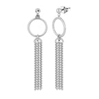 LucyQ Tassel Collection - Rhodium Overlay Sterling Silver Earrings (with Push Back)