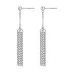 LucyQ Tassel Collection - Rhodium Overlay Sterling Silver Earrings (with Push Back)