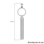 LucyQ Tassel Collection - Rhodium Overlay Sterling Silver Earrings (with Push Back)