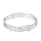 Lucy Q Honeycomb Collection - Rhodium Overlay Sterling Silver Honeycomb Bangle (Size 7.5)