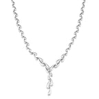 Lucy Q Drip Collection - Rhodium Overlay Sterling Silver Necklace (Size 16-4 Ext.), Silver Wt. 37.00 Gms.