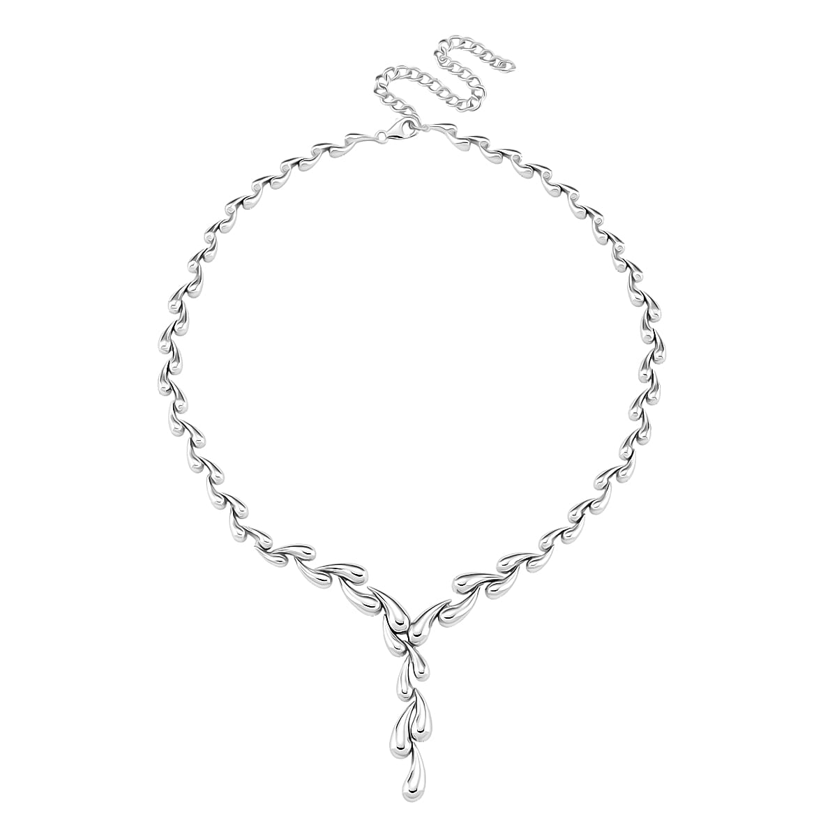 Lucy Q Drip Collection - Rhodium Overlay Sterling Silver Necklace (Size 16-4 Ext.), Silver Wt. 37.00 Gms. 8126757 3