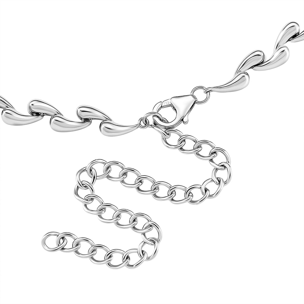 Lucy Q Drip Collection - Rhodium Overlay Sterling Silver Necklace (Size 16-4 Ext.), Silver Wt. 37.00 Gms.