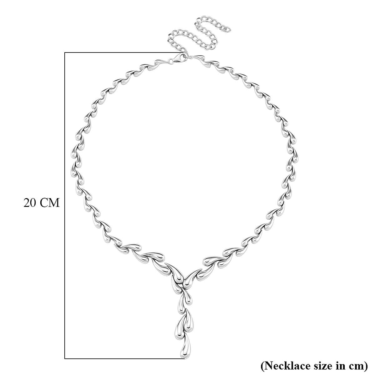 Lucy Q Drip Collection - Rhodium Overlay Sterling Silver Necklace (Size 16-4 Ext.), Silver Wt. 37.00 Gms. 8126757 5