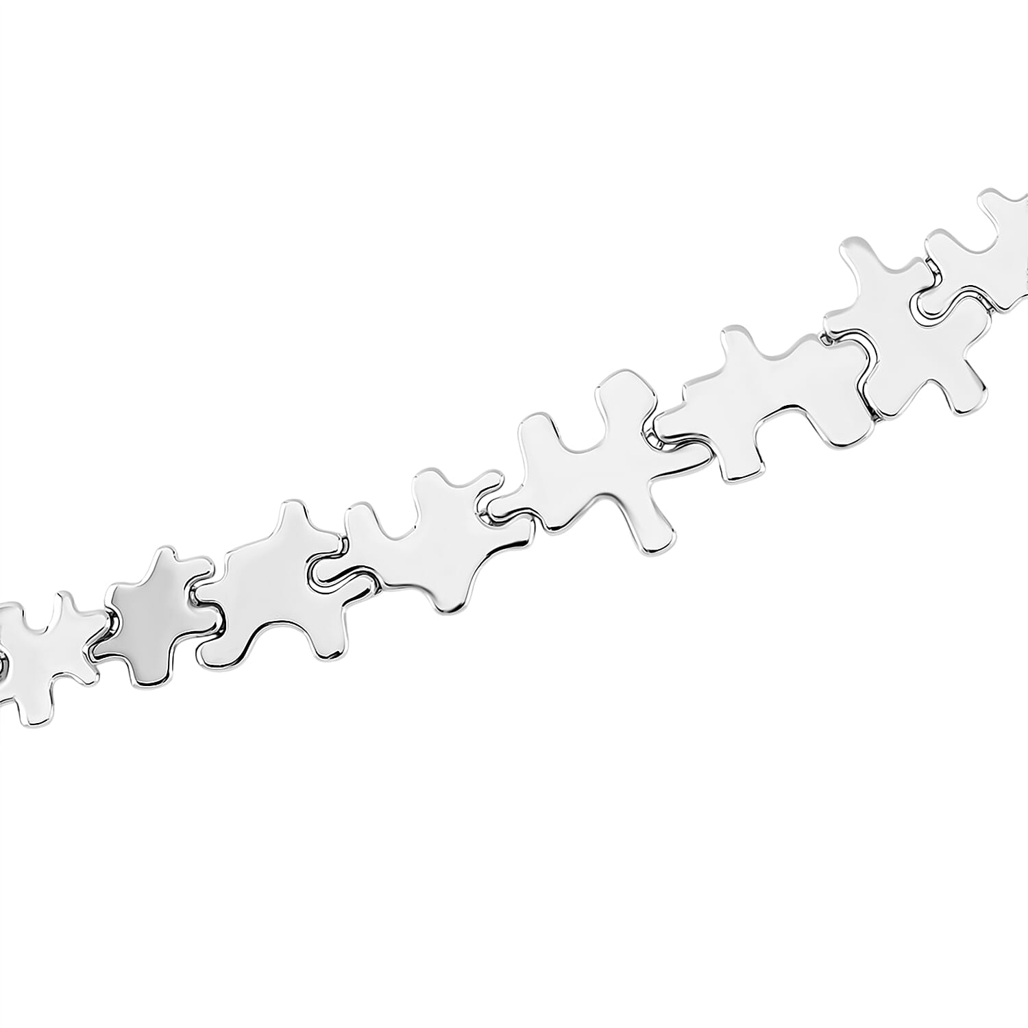 Lucy Q Jigsaw Collection - Rhodium Overlay Sterling Silver Necklace (Size 16-4 inch Ext.) Silver Wt. 34.60 Gms. 8112200 4
