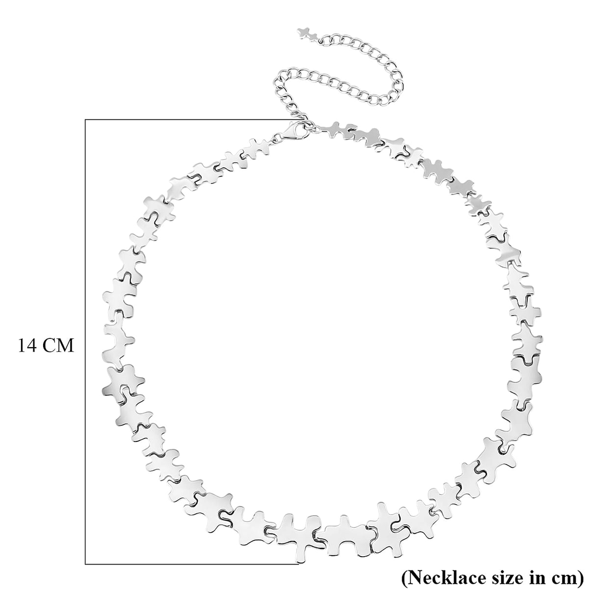 Lucy Q Jigsaw Collection - Rhodium Overlay Sterling Silver Necklace (Size 16-4 inch Ext.) Silver Wt. 34.60 Gms. 8112200 6