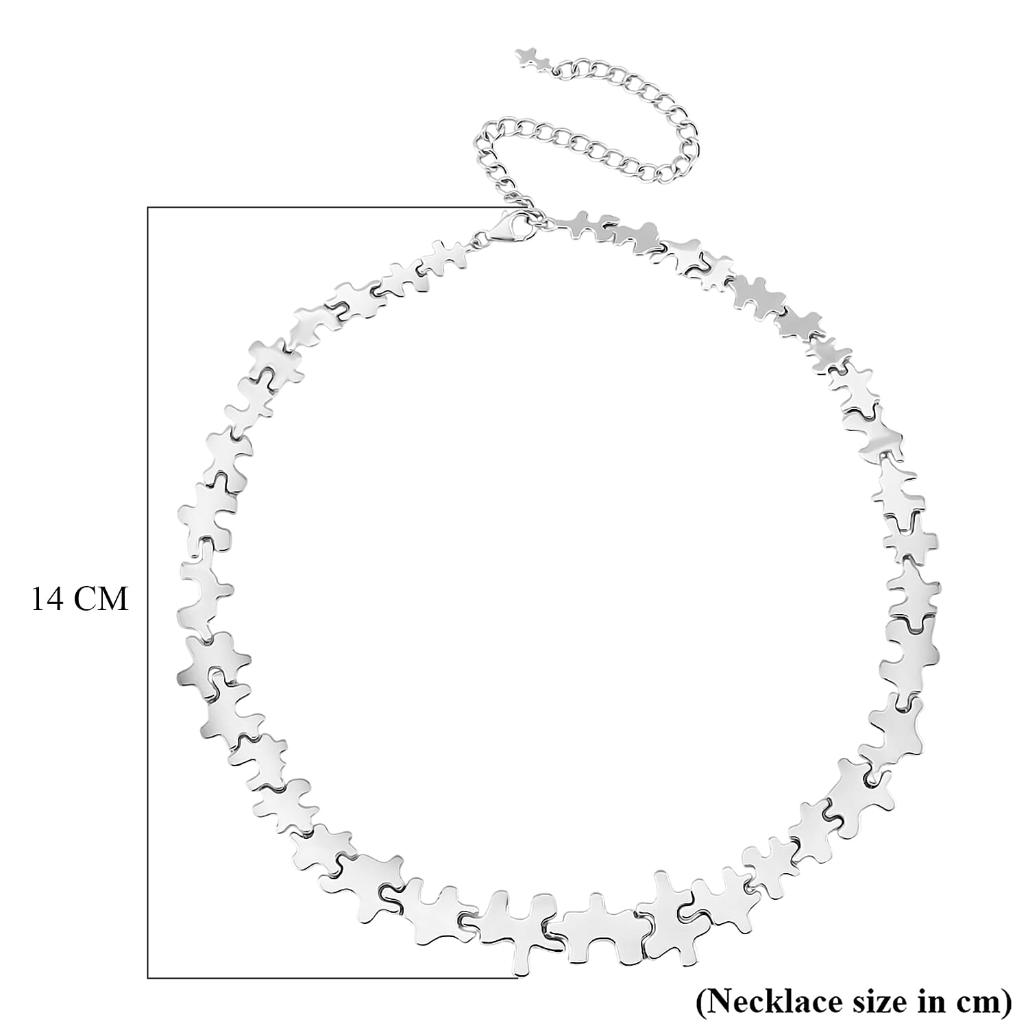 Lucy Q Jigsaw Collection - Rhodium Overlay Sterling Silver Necklace (Size 16-4 inch Ext.) Silver Wt. 34.60 Gms. 8112200 6