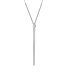 Lucy Q Tassel Collection - Rhodium Overlay Sterling Silver Necklace (Size - 18-20 Inch)