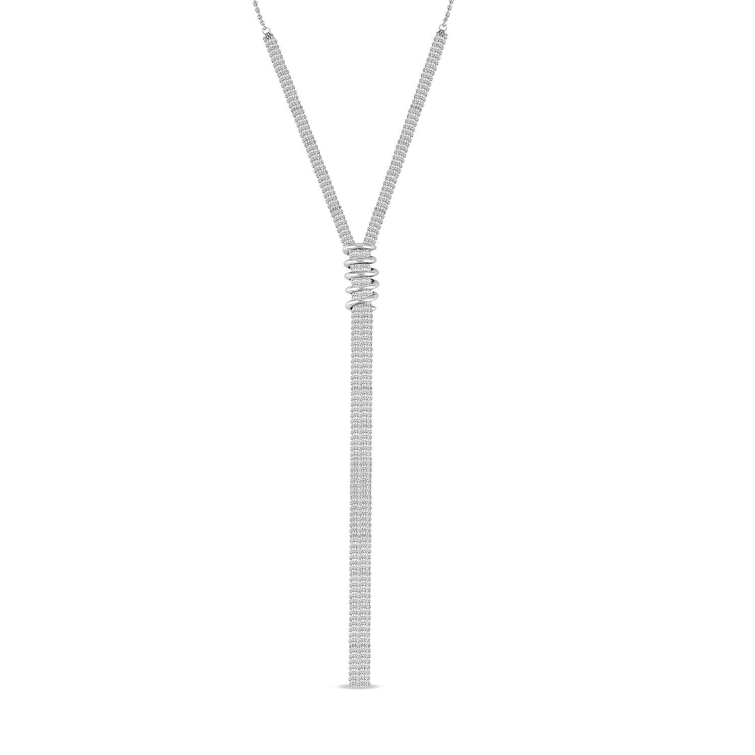 Lucy Q Tassel Collection - Rhodium Overlay Sterling Silver Necklace (Size - 18/20 Inch), Silver Wt 13.04 Gms 7508800 0