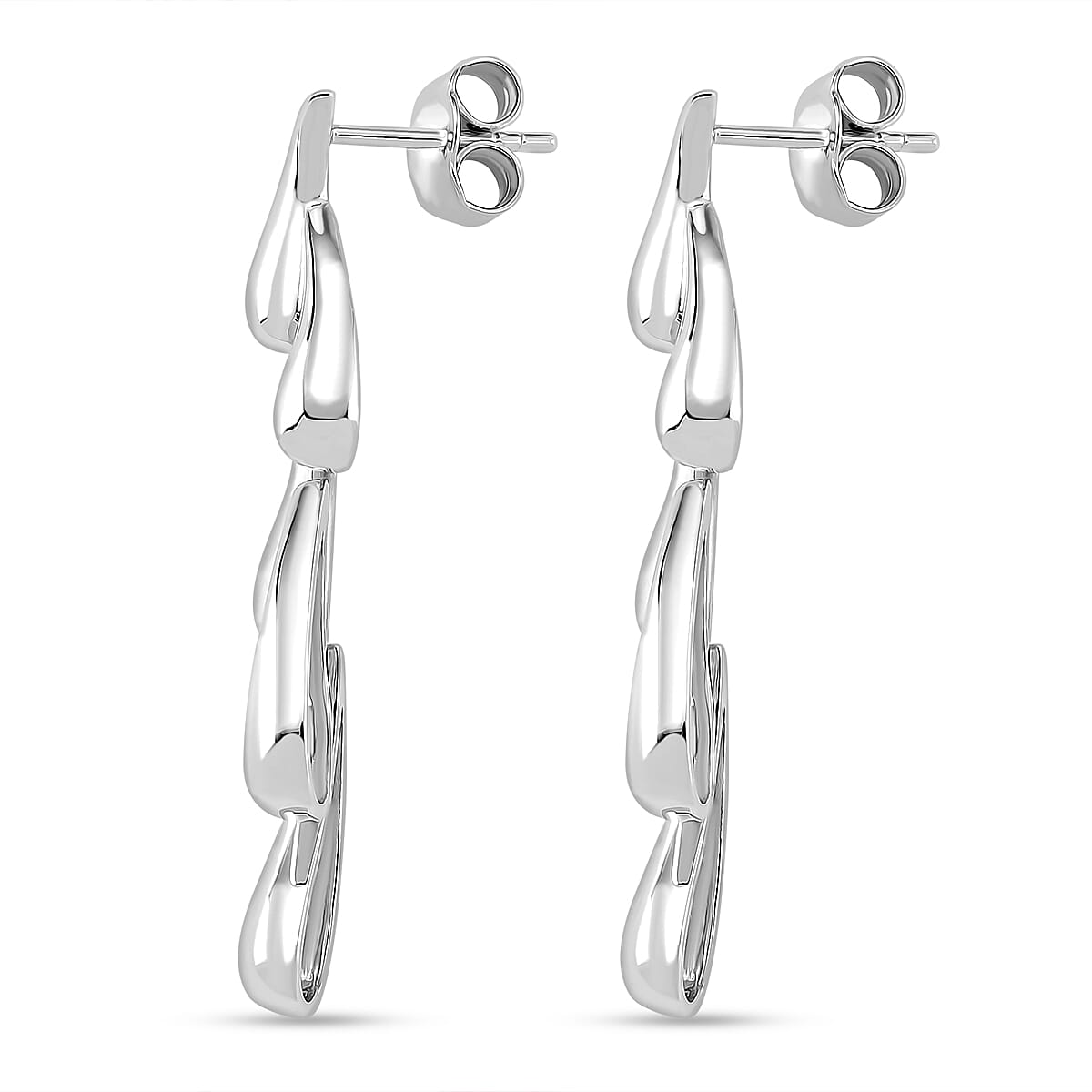 Lucy Q Drip Collection - Rhodium Overlay Sterling Silver Push Back Earring 8126777 4