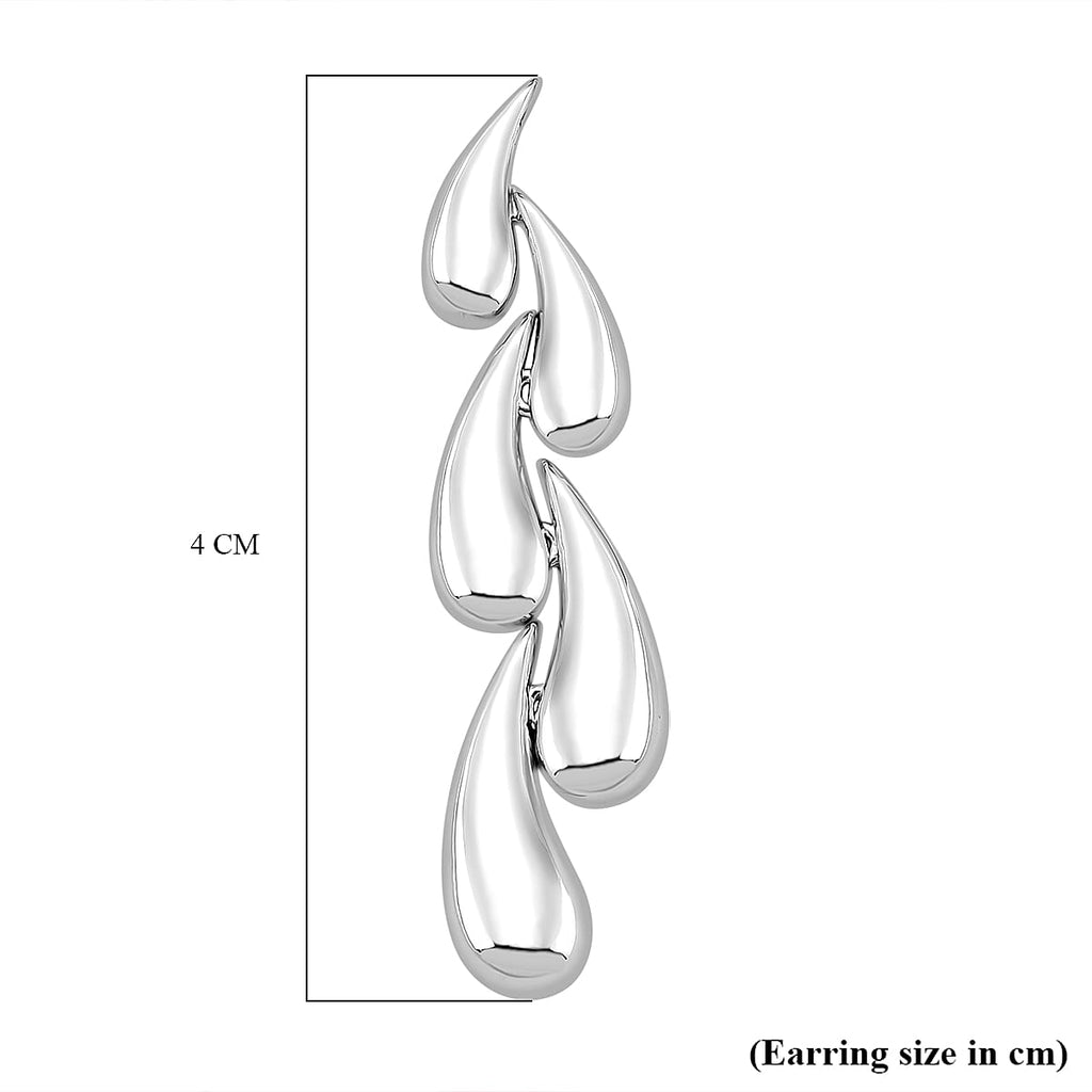 Lucy Q Drip Collection - Rhodium Overlay Sterling Silver Push Back Earring