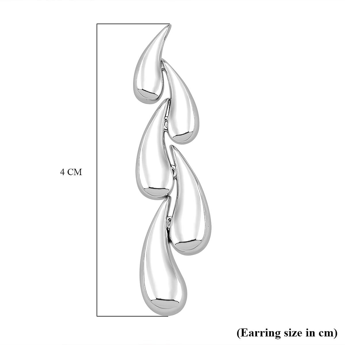 Lucy Q Drip Collection - Rhodium Overlay Sterling Silver Push Back Earring 8126777 6