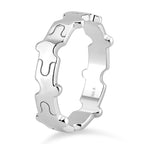 Lucy Q Jigsaw Collection - Rhodium Overlay Sterling Silver Puzzle Band Ring