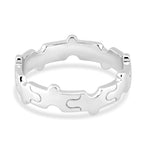 Lucy Q Jigsaw Collection - Rhodium Overlay Sterling Silver Puzzle Band Ring