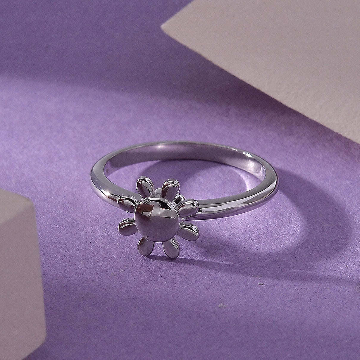 Lucy Q - Drip Collection Spinner Ring in Rhodium Overlay Sterling Silver 8066439 2