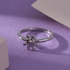 LucyQ - Drip Collection Spinner Ring in Rhodium Overlay Sterling Silver