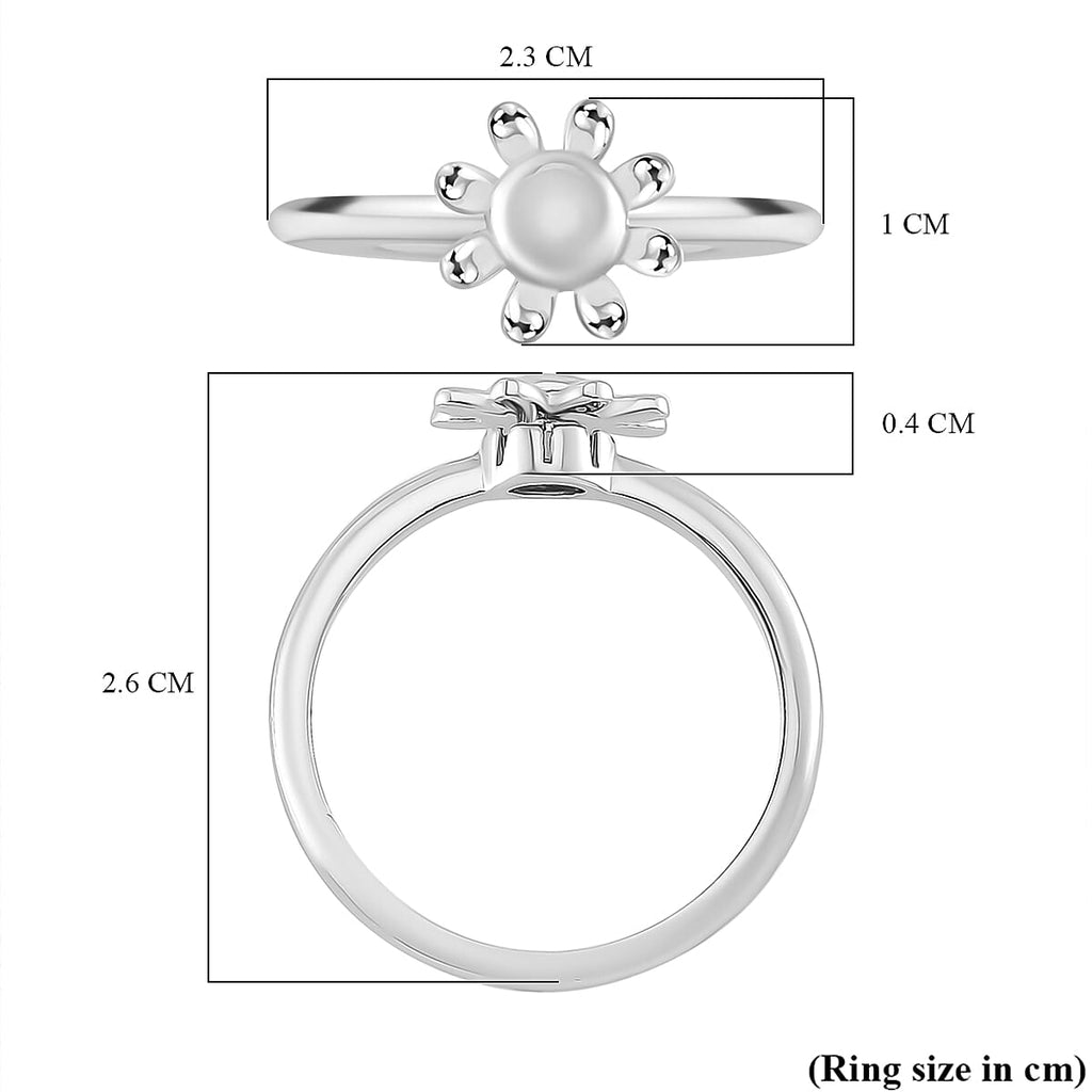 LucyQ - Drip Collection Spinner Ring in Rhodium Overlay Sterling Silver