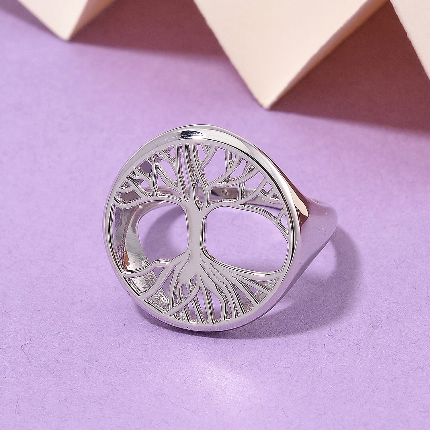 LUCY Q - Tree of Life Drip Collection Ring in Rhodium Overlay Sterling Silver 8066517 2
