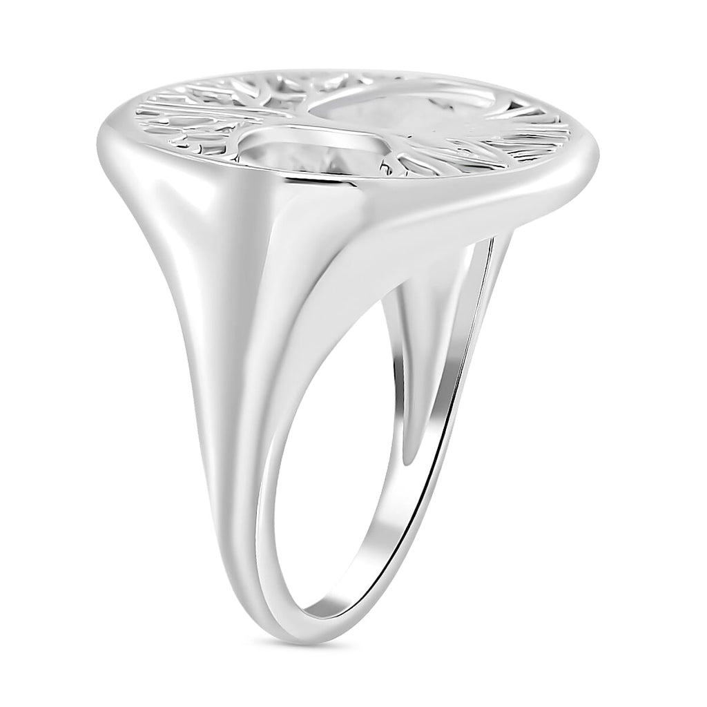 LucyQ - Tree of Life Drip Collection Ring in Rhodium Overlay Sterling Silver