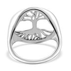 LucyQ - Tree of Life Drip Collection Ring in Rhodium Overlay Sterling Silver