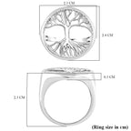 LucyQ - Tree of Life Drip Collection Ring in Rhodium Overlay Sterling Silver
