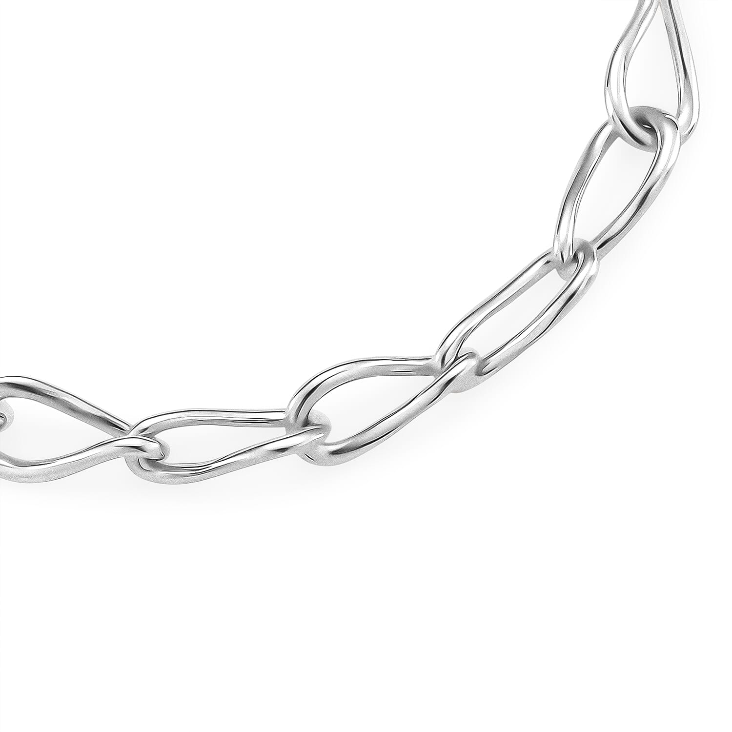 Lucy Q Drip Collection - Rhodium Overlay Sterling Silver Link Bracelet with T-Bar Clasp 8 Inch 8108273 3