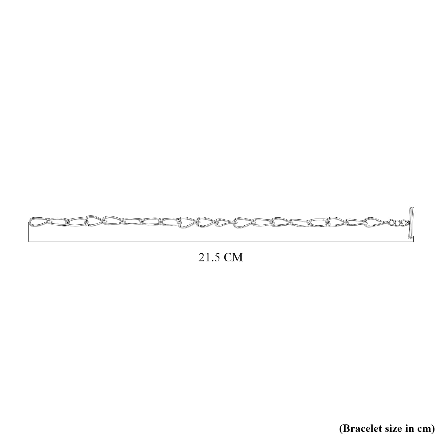 Lucy Q Drip Collection - Rhodium Overlay Sterling Silver Link Bracelet with T-Bar Clasp 8 Inch 8108273 5
