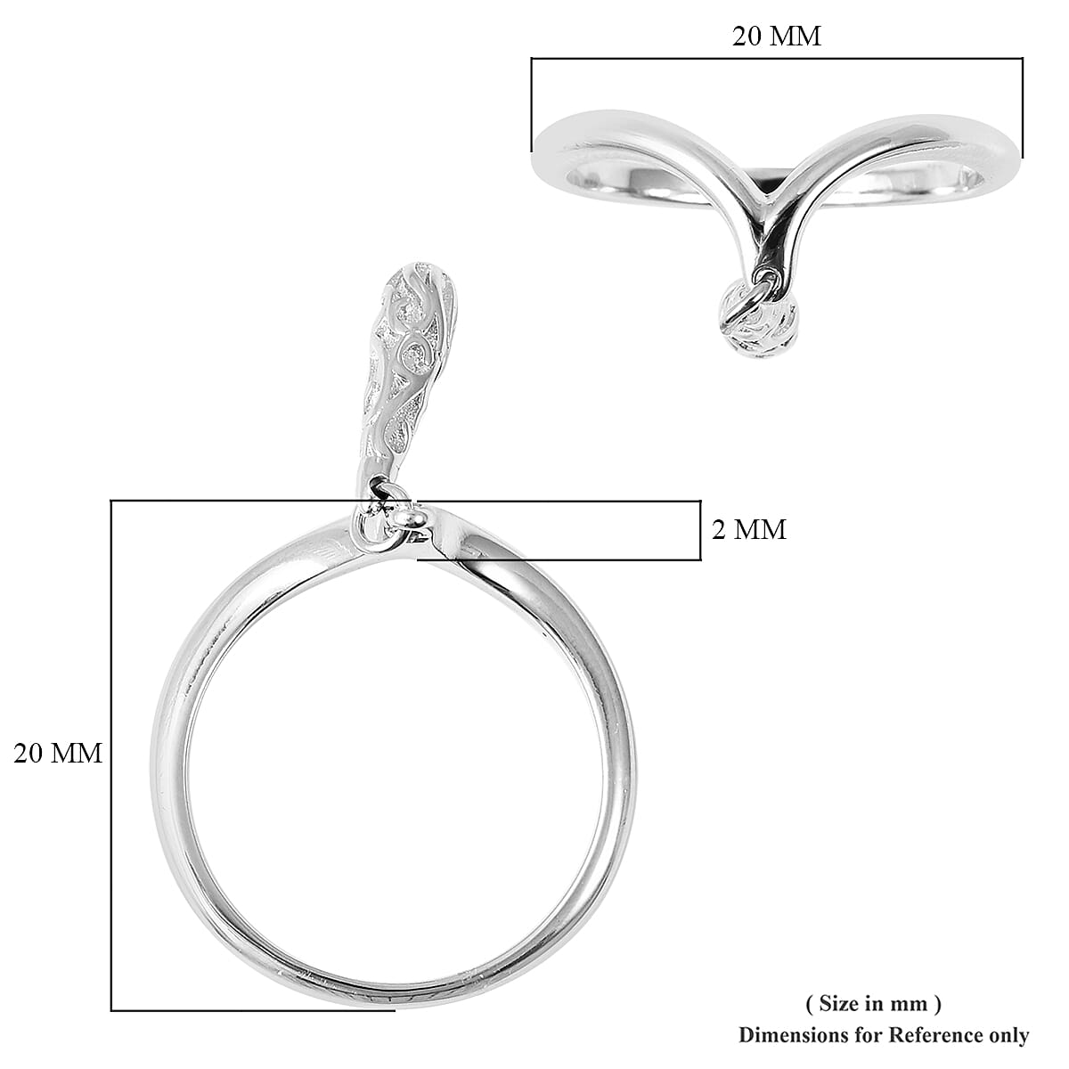 Lucy Q Single Air Drip Ring in Rhodium Plated Silver 3675087 6