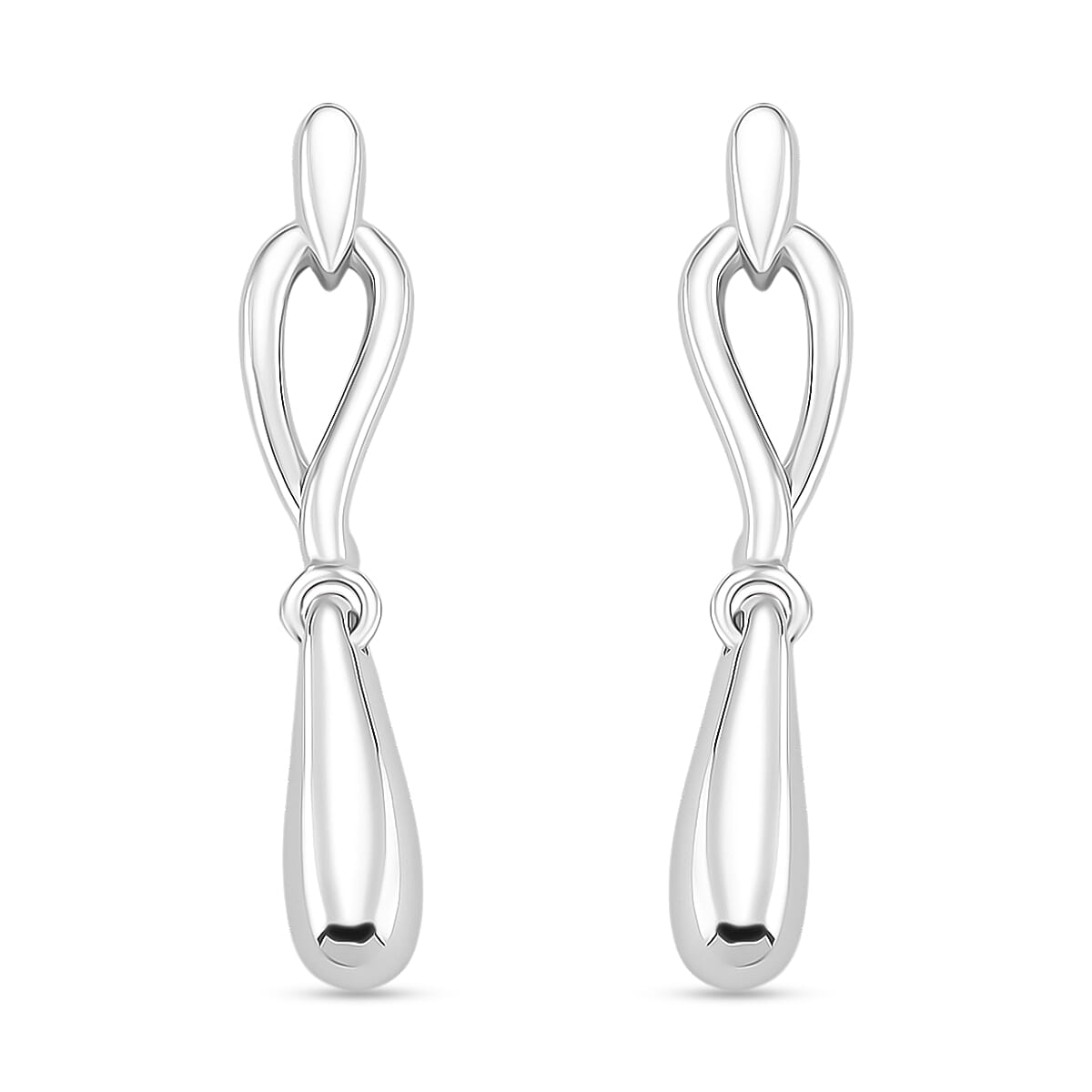 Lucy Q Drop Collection - Rhodium Overlay Sterling Silver Earrings with Push Back 8108299 0