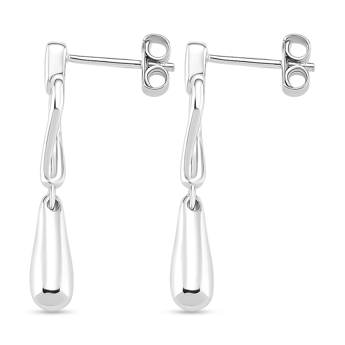 Lucy Q Drop Collection - Rhodium Overlay Sterling Silver Earrings with Push Back 8108299 4