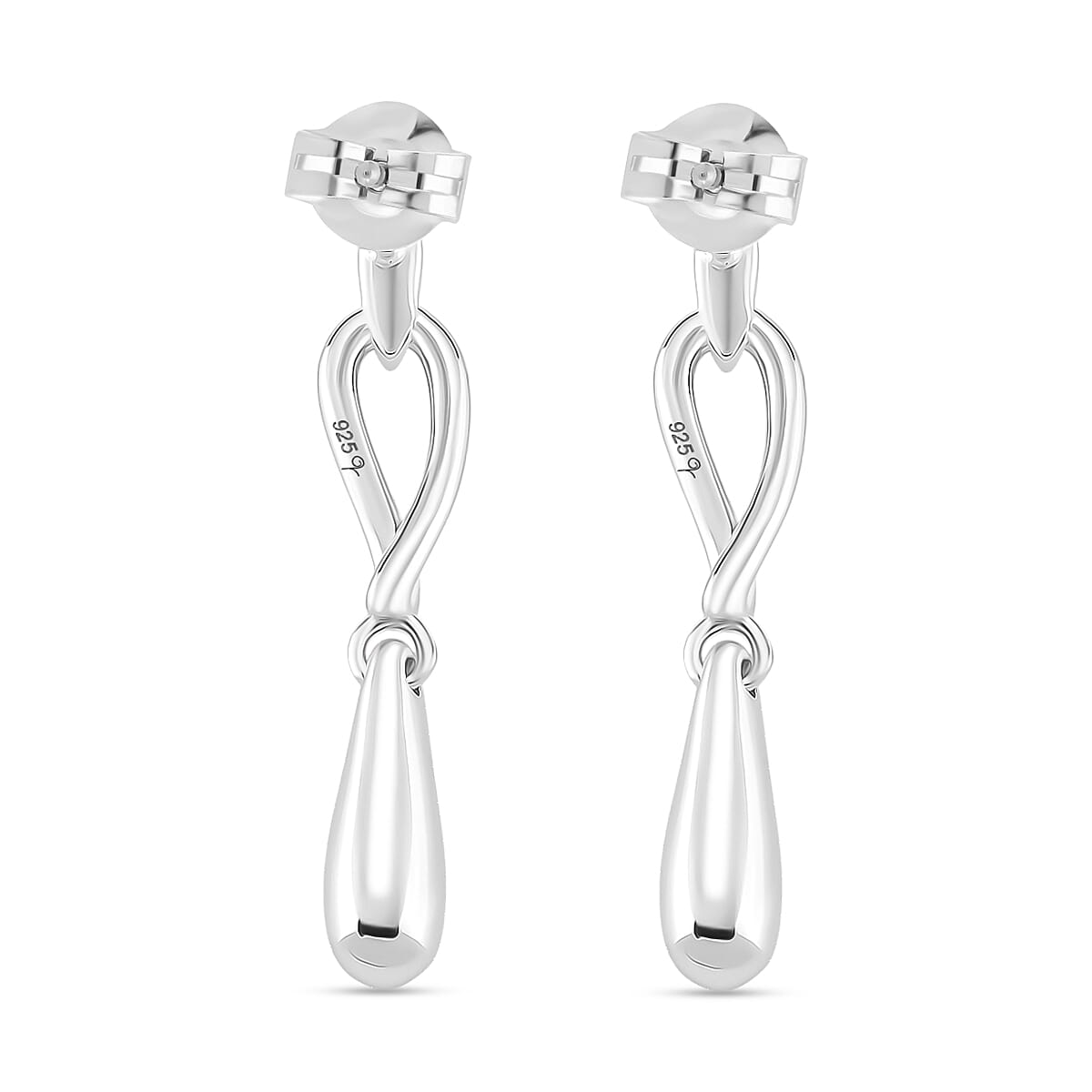 Lucy Q Drop Collection - Rhodium Overlay Sterling Silver Earrings with Push Back 8108299 5