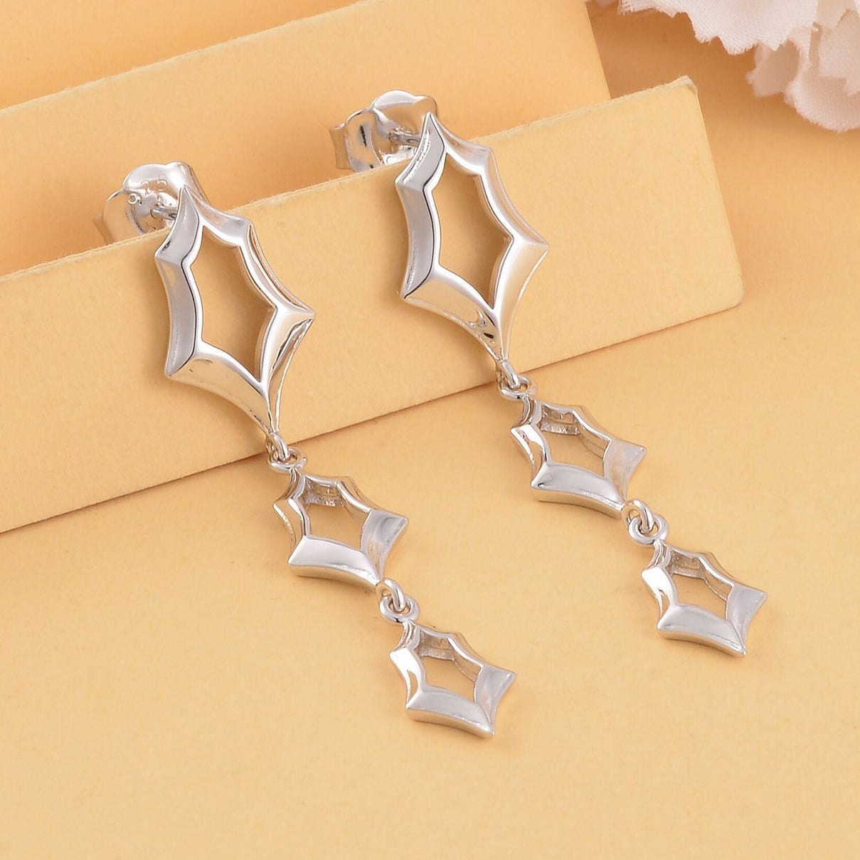 Lucy Q Spider Web Collection - Rhodium Overlay Sterling Silver Dangle Earrings 7563793 2