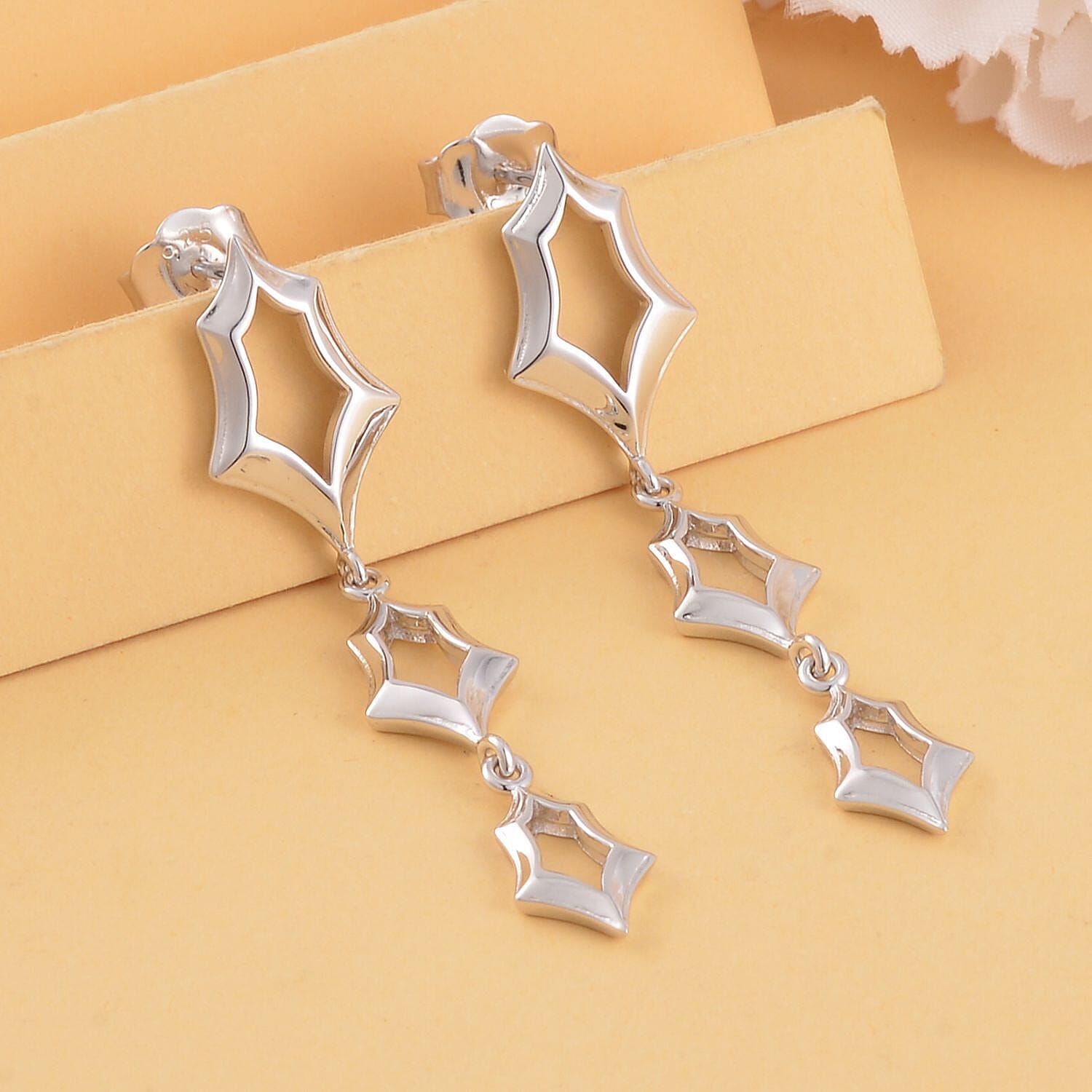 Lucy Q Spider Web Collection - Rhodium Overlay Sterling Silver Dangle Earrings 7563793 2