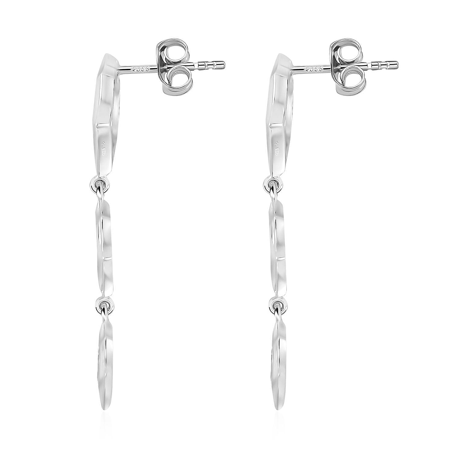 Lucy Q Spider Web Collection - Rhodium Overlay Sterling Silver Dangle Earrings 7563793 4