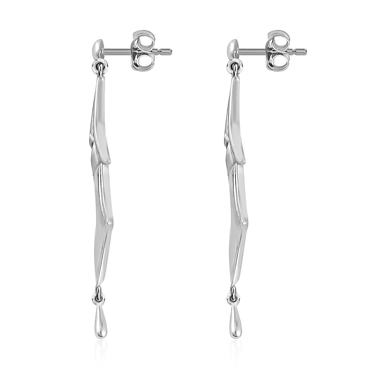 Lucy Q Spider Web Collection - Rhodium Overlay Sterling Silver Earrings 7563796 3