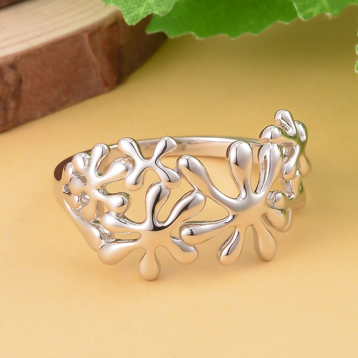 Lucy Q Splash Collection - Rhodium Overlay Sterling Silver Ring 7533225 3