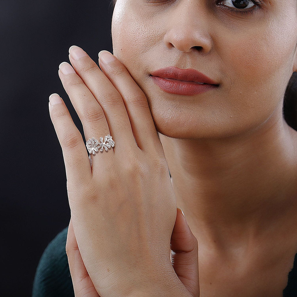LucyQ Splash Collection - Rhodium Overlay Sterling Silver Ring