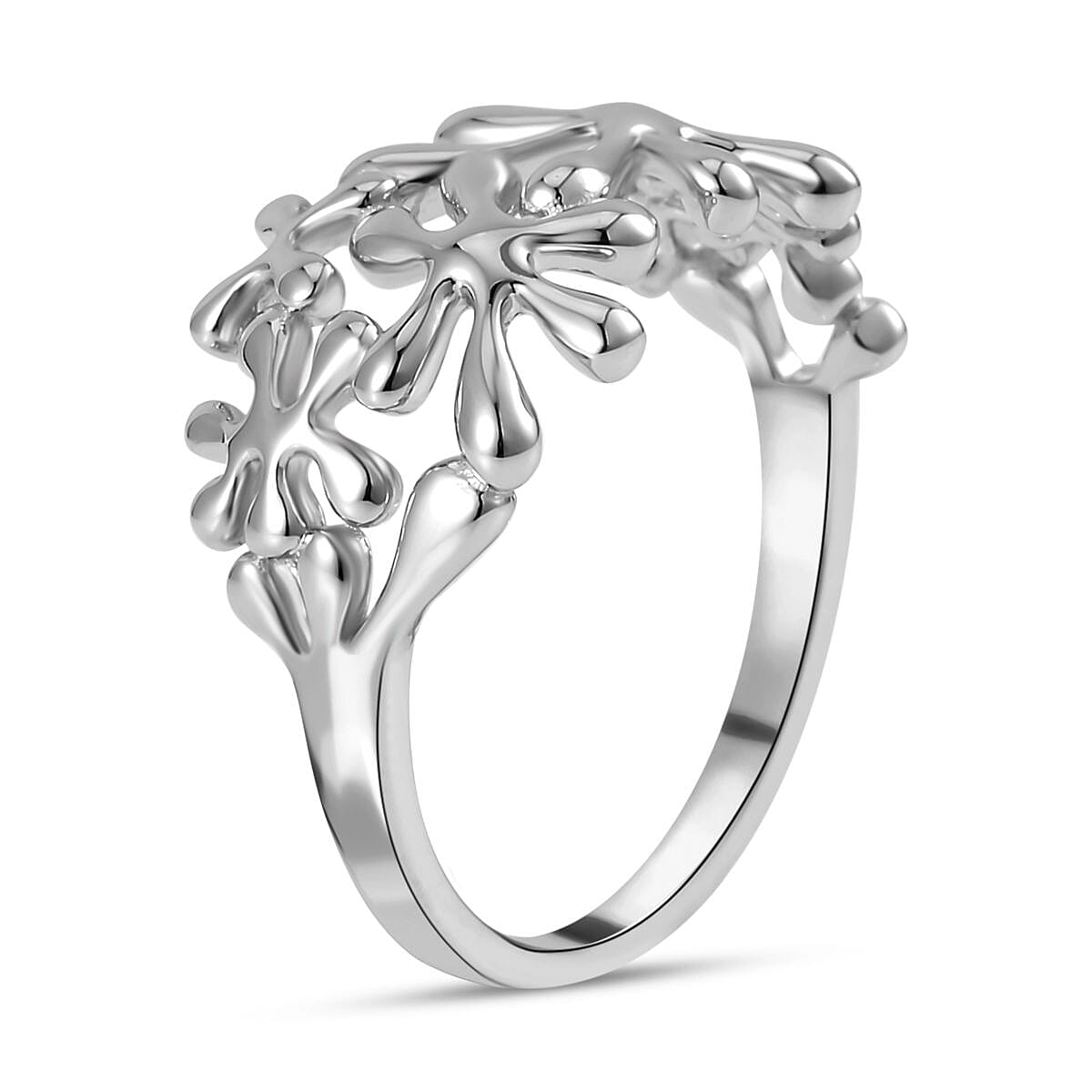Lucy Q Splash Collection - Rhodium Overlay Sterling Silver Ring 7533225 7