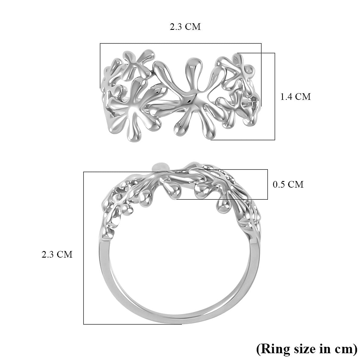 Lucy Q Splash Collection - Rhodium Overlay Sterling Silver Ring 7533225 11