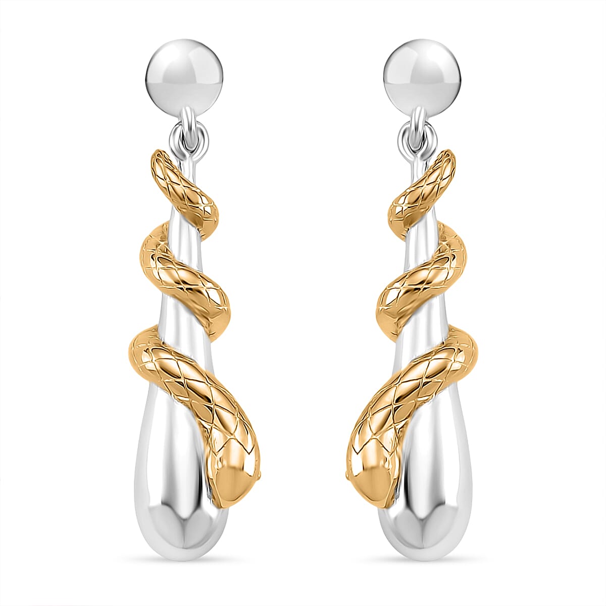 LUCY Q Drip Serpentine Collection - 18K Yellow Gold Vermeil and Rhodium Overlay Sterling Silver Serpent Drip Earrings 8157874 0