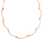LucyQ Tri Drip Collection - Sterling Silver Necklace (Size 18 - 2 Ext) in 18K Vermeil Tri Colour Plated, Silver Wt. 28.90 Gms.