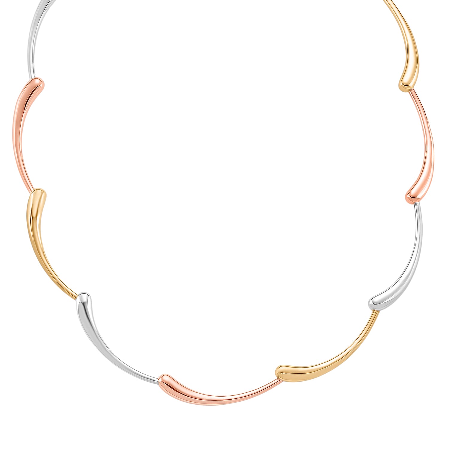 LucyQ Tri Drip Collection - Sterling Silver Necklace (Size 18 - 2 Ext) in 18K Vermeil Tri Colour Plated, Silver Wt. 28.90 Gms. 8207348 0