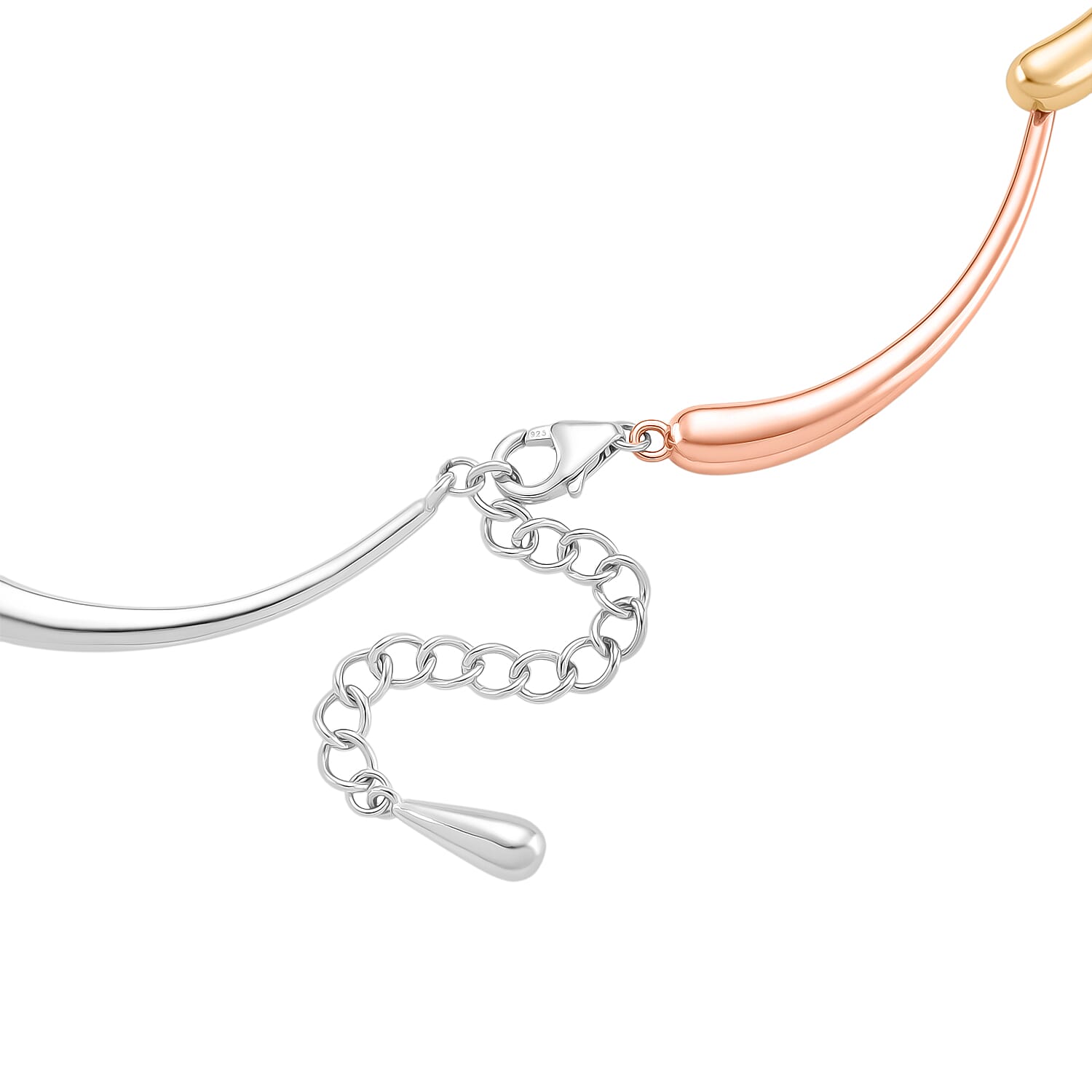 LucyQ Tri Drip Collection - Sterling Silver Necklace (Size 18 - 2 Ext) in 18K Vermeil Tri Colour Plated, Silver Wt. 28.90 Gms. 8207348 4