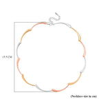 LucyQ Tri Drip Collection - Sterling Silver Necklace (Size 18 - 2 Ext) in 18K Vermeil Tri Colour Plated, Silver Wt. 28.90 Gms.