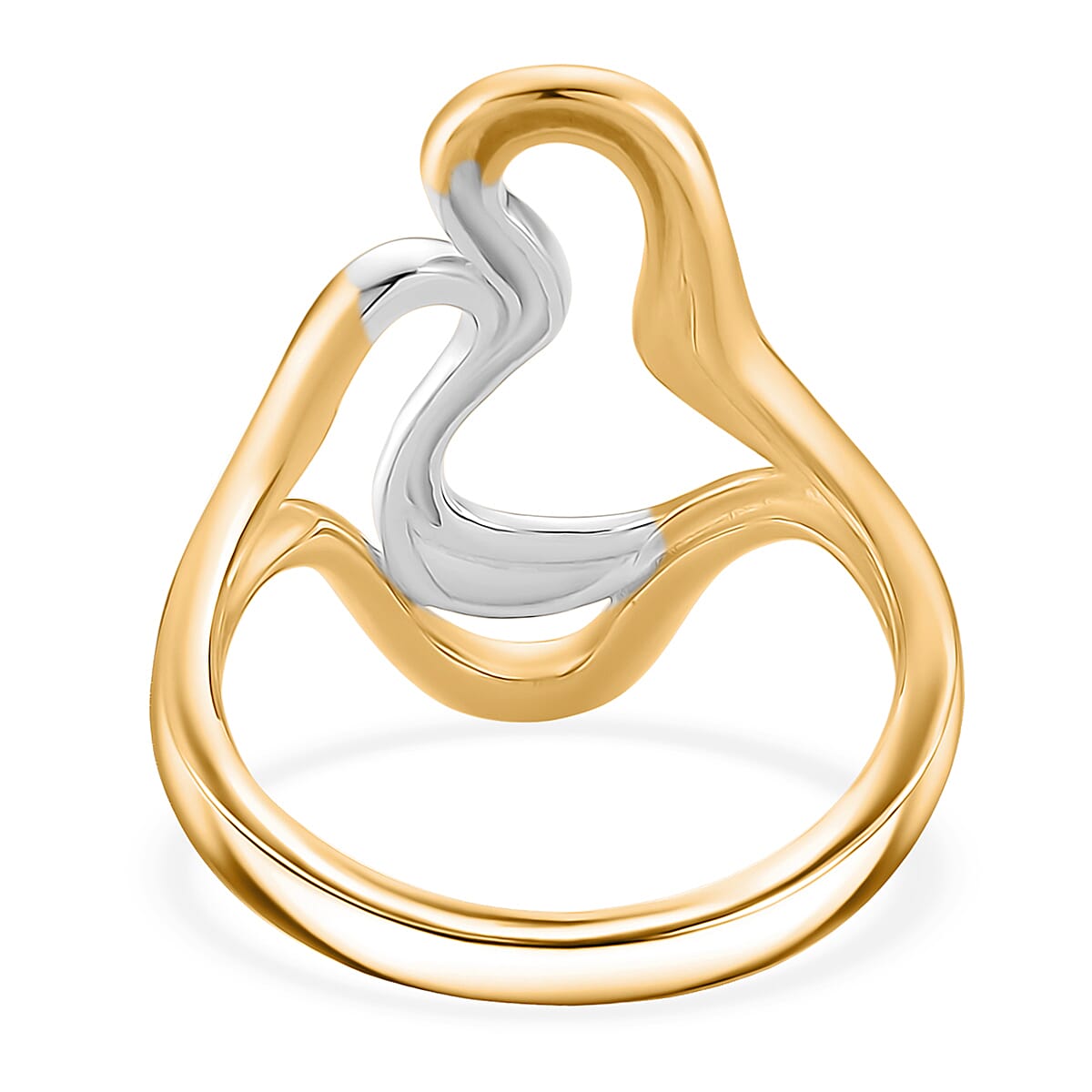 Lucy Q-Flame Collection Sterling Silver Sculptural Ring in Two Tone Plated 8275015 5