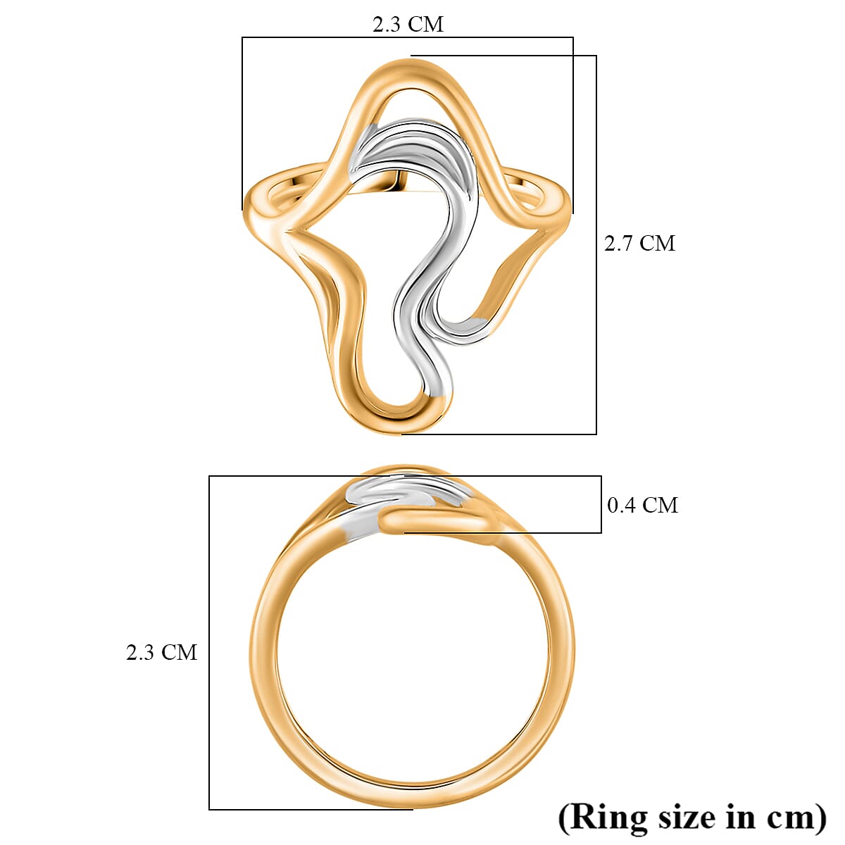 Lucy Q-Flame Collection Sterling Silver Sculptural Ring in Two Tone Plated 8275015 6