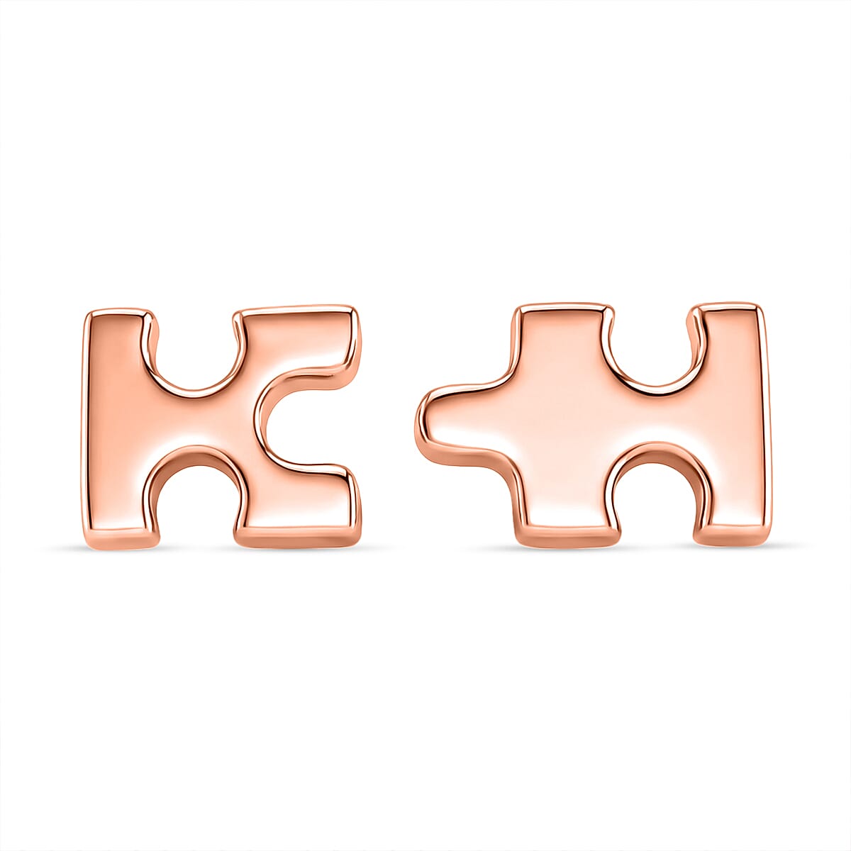 Lucy Q Jigsaw Collection - Puzzle Piece Earring with Push Back in 18K Vermeil Rose Gold Plated Sterling Silver 8342399 0