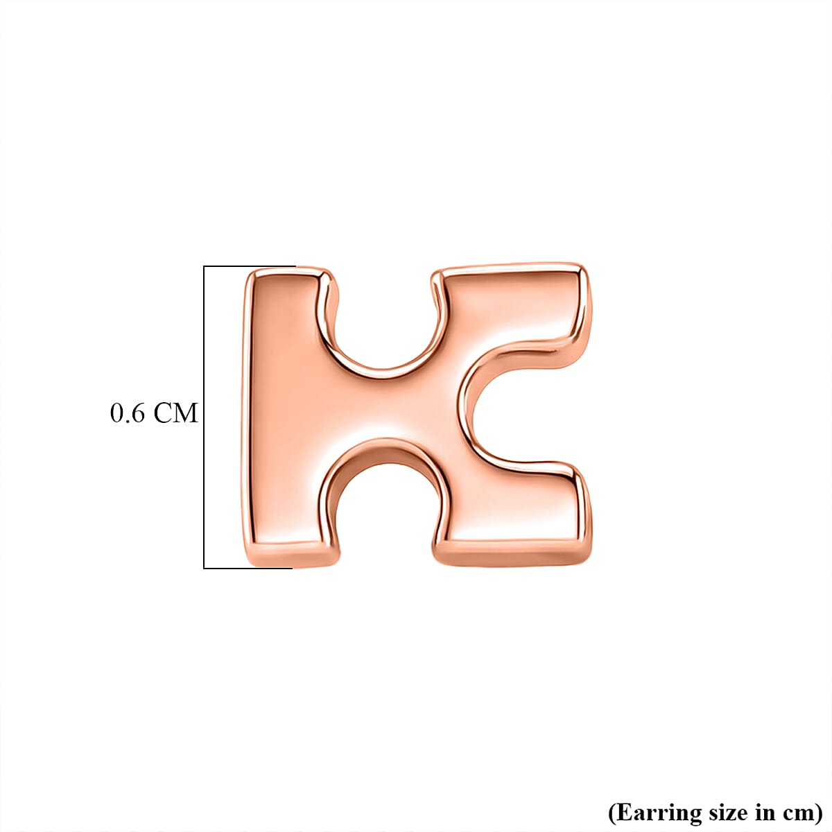 Lucy Q Jigsaw Collection - Puzzle Piece Earring with Push Back in 18K Vermeil Rose Gold Plated Sterling Silver 8342399 6
